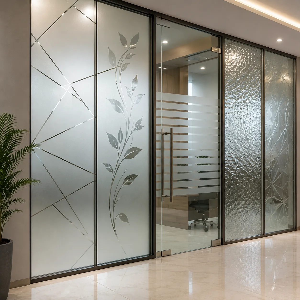 Frosted and designer glass