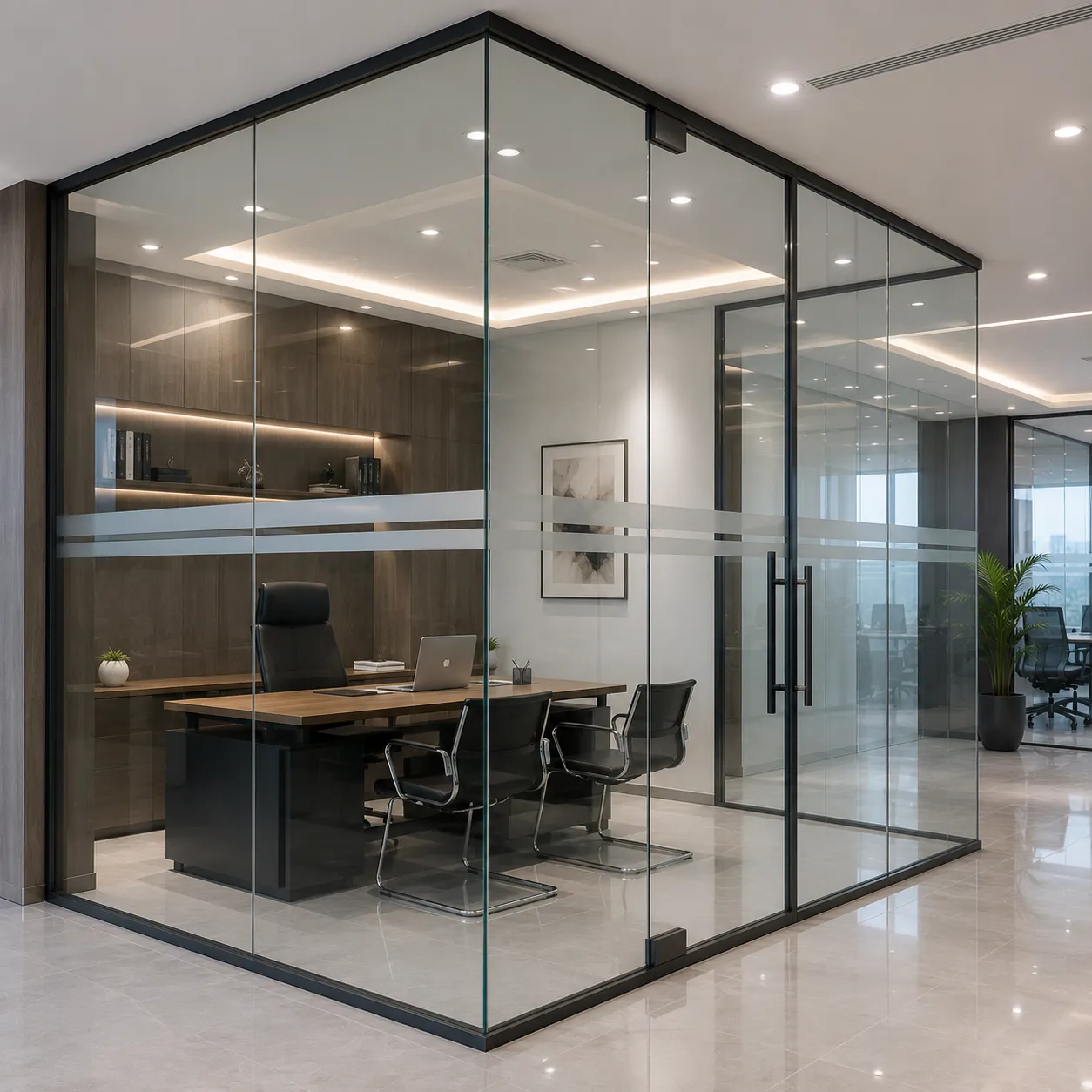 Glass office cabins