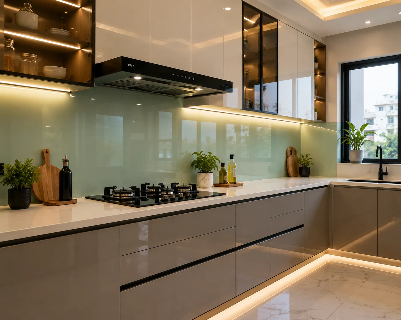 glass kitchen backsplash